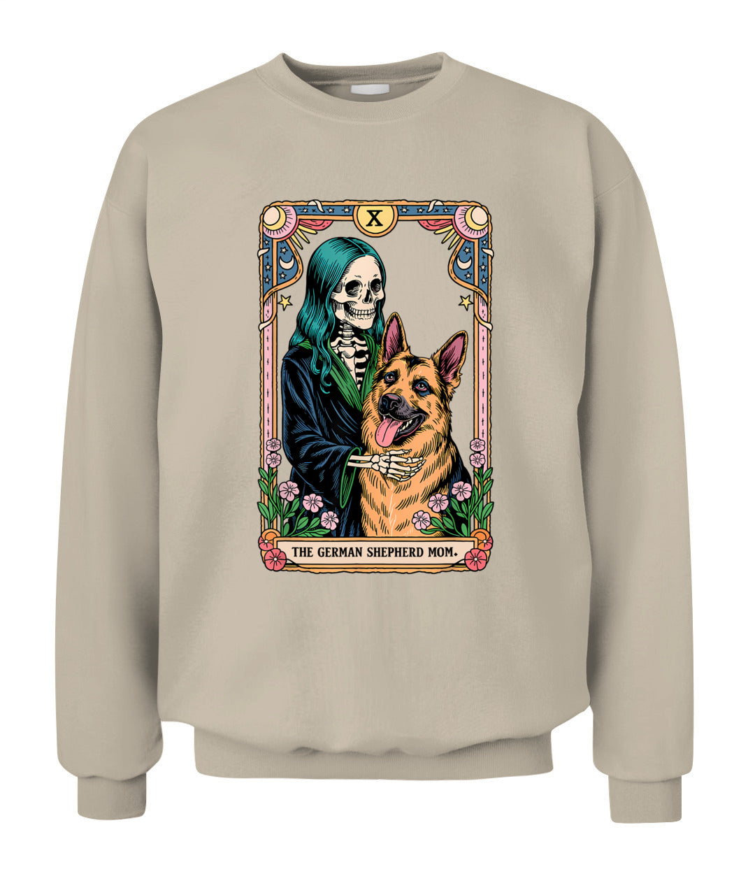 Retro German Shepherd Mom Tarot Card Witchy Vibes Dog Mom T-Shirt