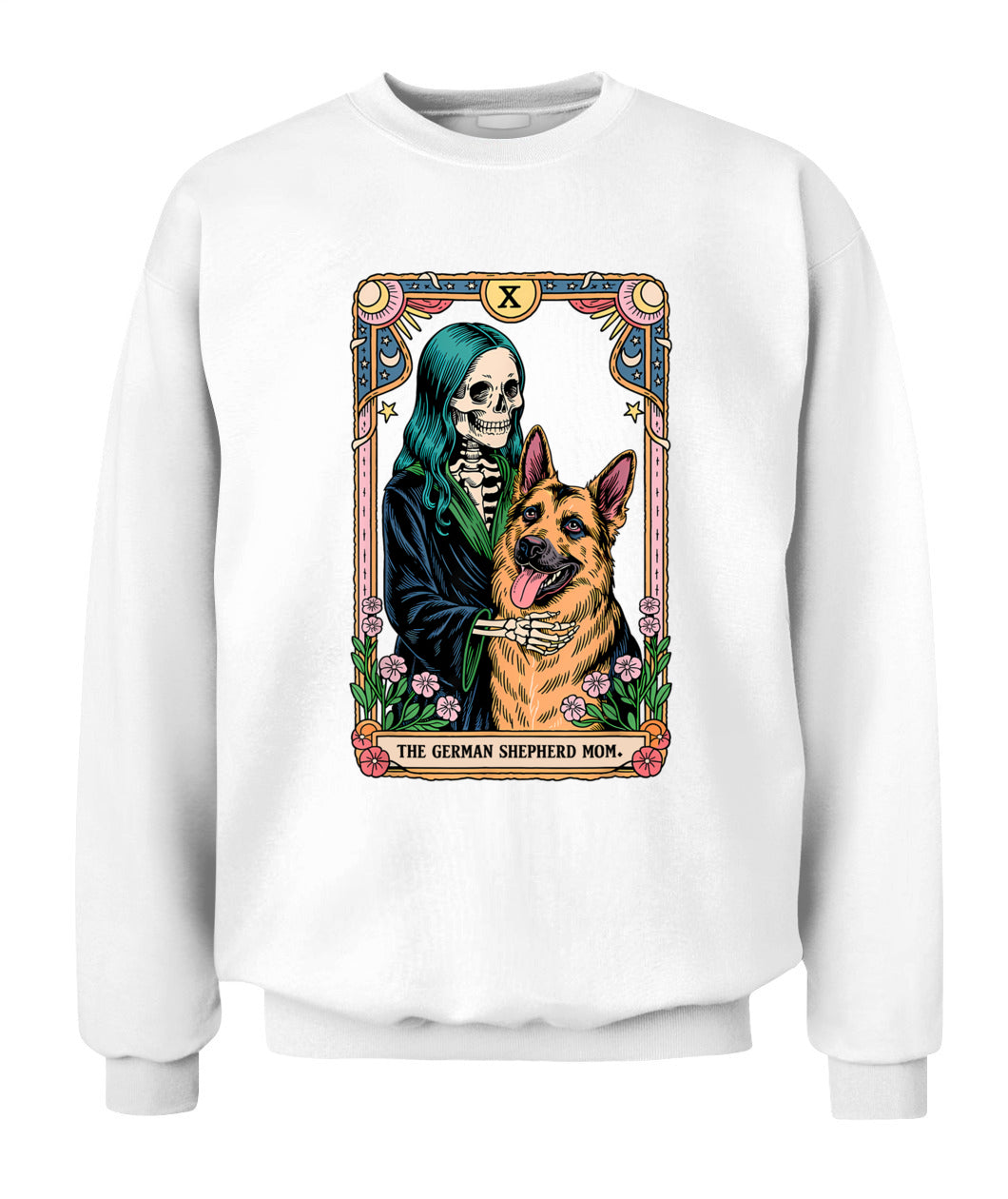 Retro German Shepherd Mom Tarot Card Witchy Vibes Dog Mom T-Shirt