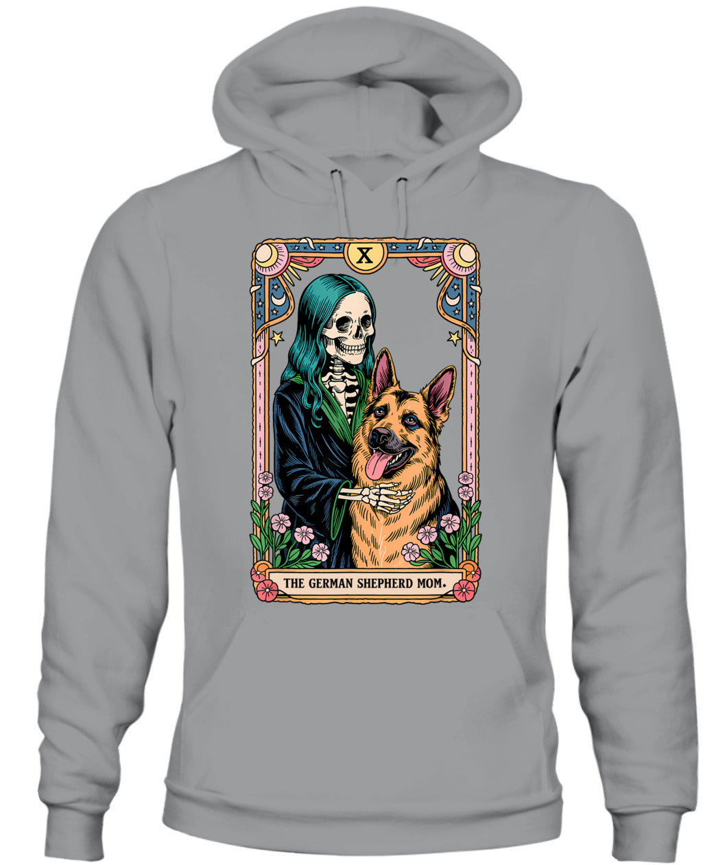 Retro German Shepherd Mom Tarot Card Witchy Vibes Dog Mom T-Shirt