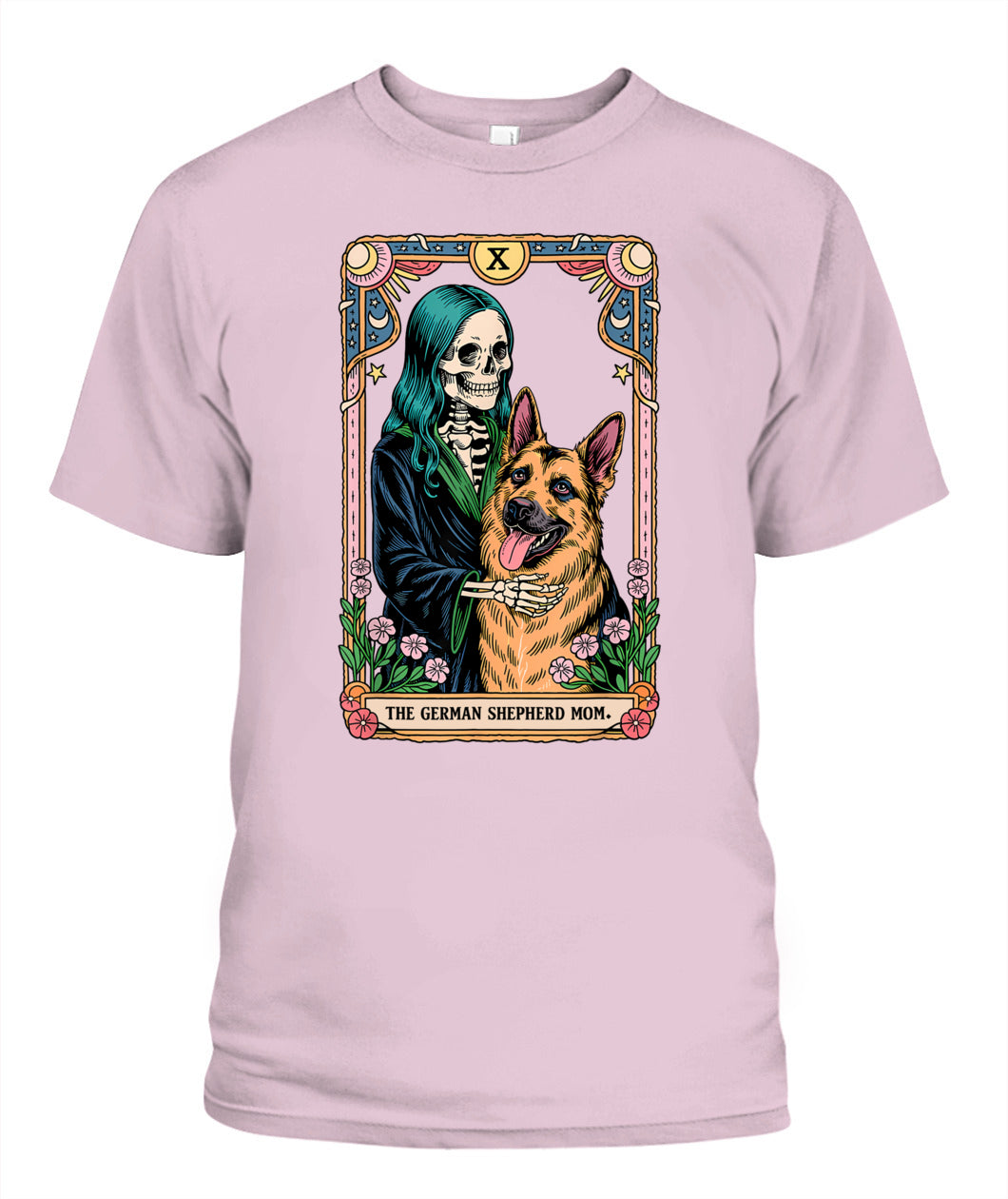 Retro German Shepherd Mom Tarot Card Witchy Vibes Dog Mom T-Shirt