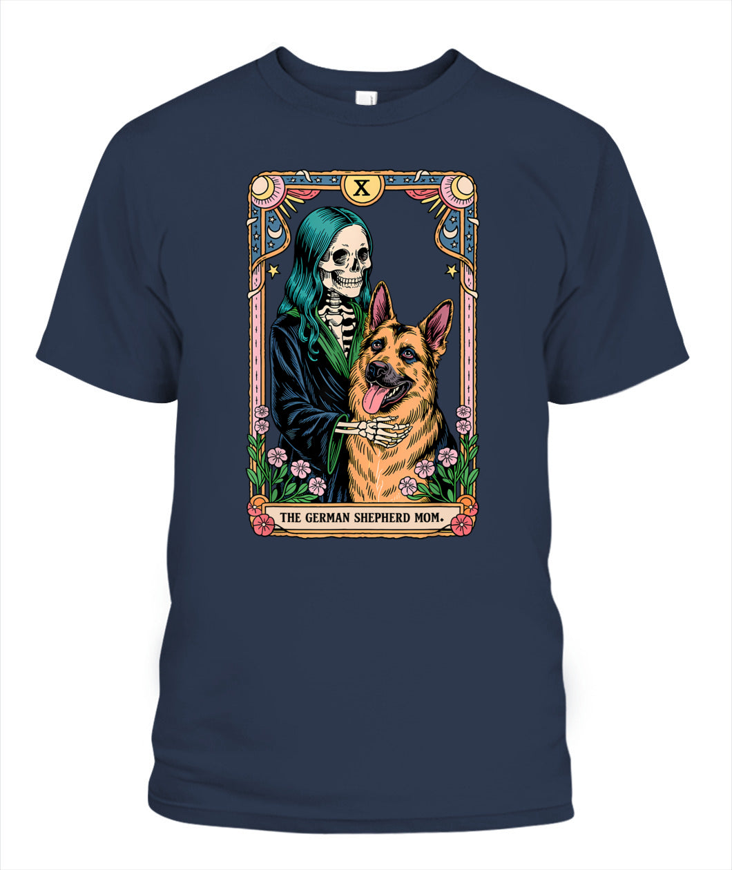 Retro German Shepherd Mom Tarot Card Witchy Vibes Dog Mom T-Shirt