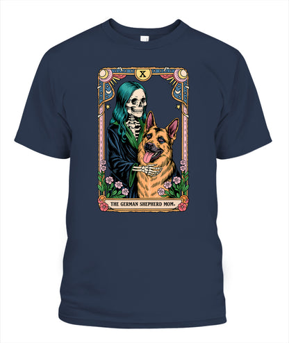 Retro German Shepherd Mom Tarot Card Witchy Vibes Dog Mom T-Shirt