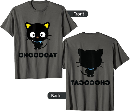 SANRIO Chococat Character Front and Back T-Shirt, Grey