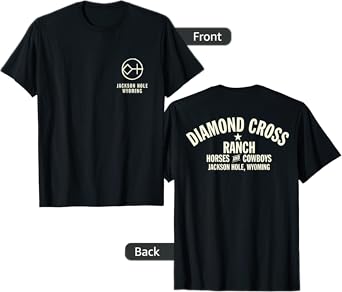 Diamond Cross Ranch Jackson Hole, Wyoming Horses & Cowboys T-Shirt, Black, Small