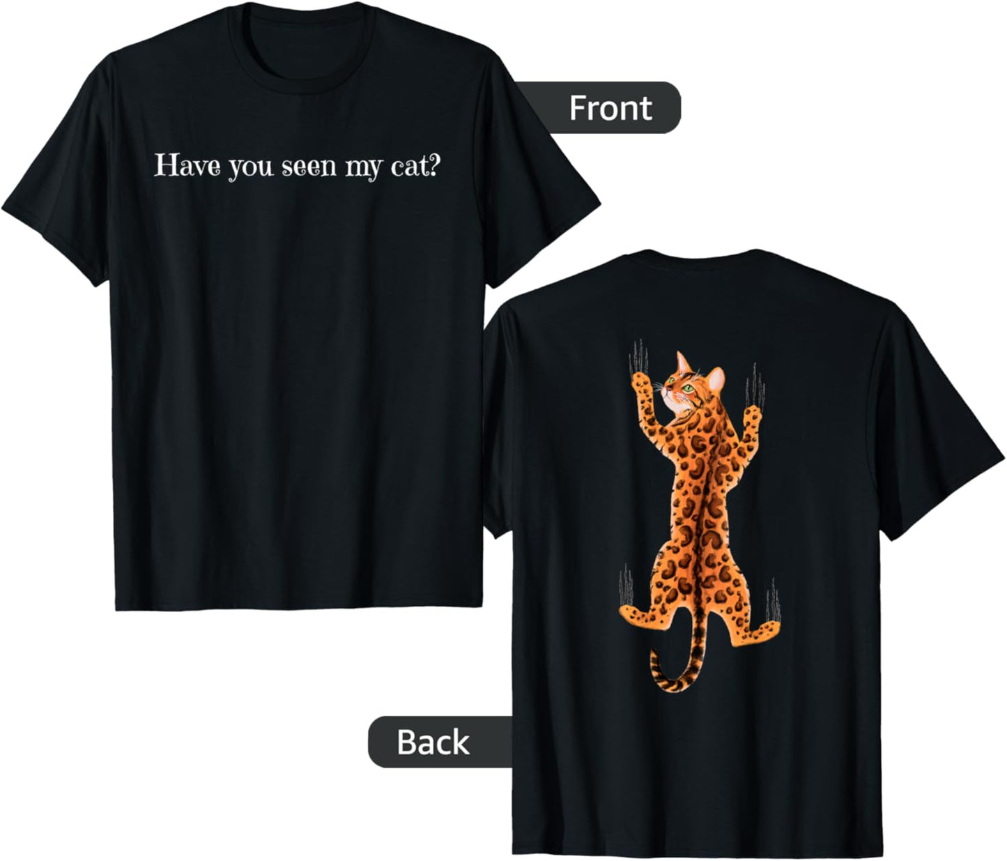 Funny Bengal Climbing Cats are Jerks (CAT ON BACK) T-Shirt
