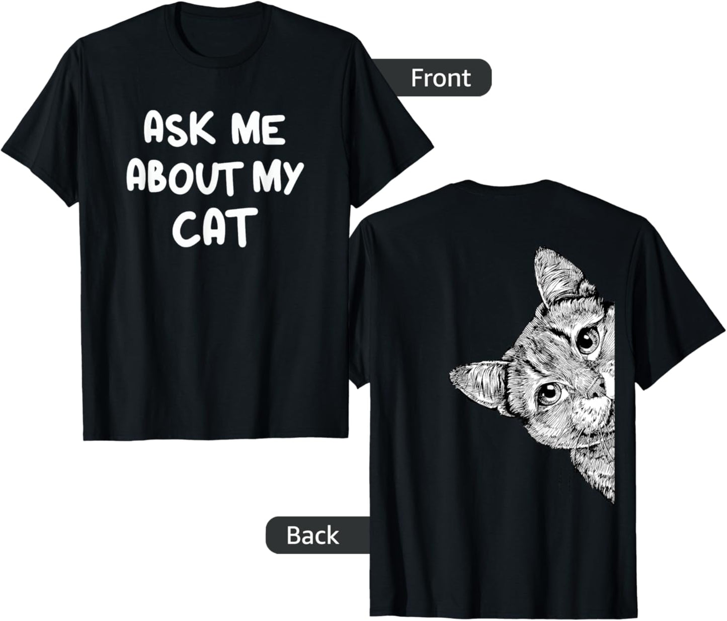 Funny Ask Me About My Cat Russian Blue Cat Mom Kitty Dad T-Shirt