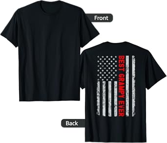 Best Grampy Ever Fathers Day Vintage Patriotic American Flag Women Men T-Shirt