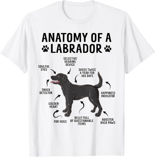Anatomy Of A Labrador Funny Black Labrador Dog T-Shirt