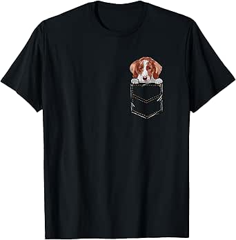 Brittany Spaniel Brittany Dog Puppy Pet Pocket Men Women Kids T-Shirt