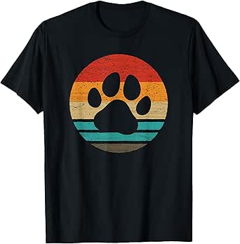 Dog Paw Retro Style Vintage T-Shirt