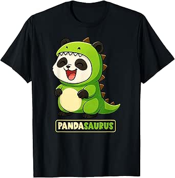 Panda Dinosaur Costume Trex Animal Lover Panda Saurus T-Shirt