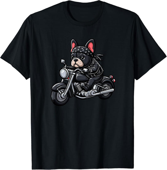 French Bulldog Biker Funny Dog Motorcycle T-Shirt