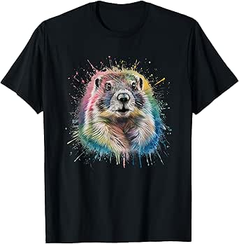 Marmot Men Woman Colorful Watercolor Marmot T-Shirt