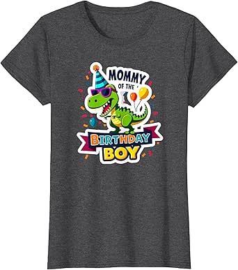 Mommy of the Birthday Boy Cool Dino Party T-Shirt