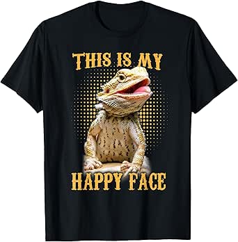 This Is My Happy Face Bearded Dragon Funny Gift Girls Kids T-Shirt