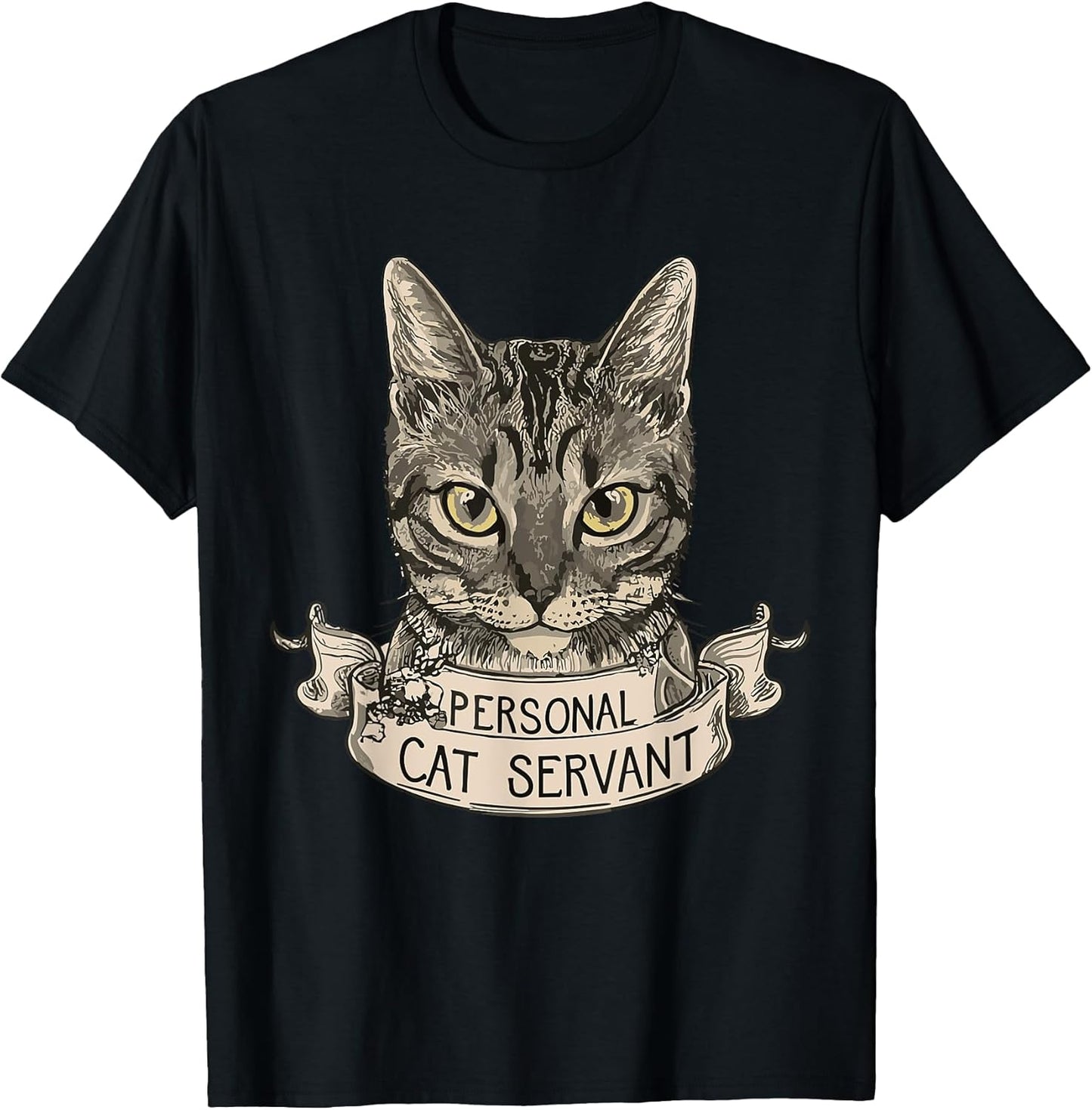 Personal Cat Servant, Funny Cat Mom, Cat Dad, Cat Lover T-Shirt