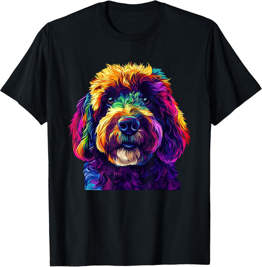 Colorful Bernedoodle Pop Art Dog Lovers Gift T-Shirt