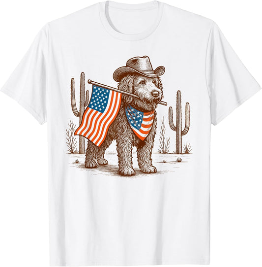 4th Of July Labradoodle Lover Western Desert Vibes Freedom T-Shirt