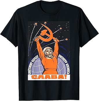Soviet Sputnik Gagarin Space Program USSR Vintage Poster T-Shirt
