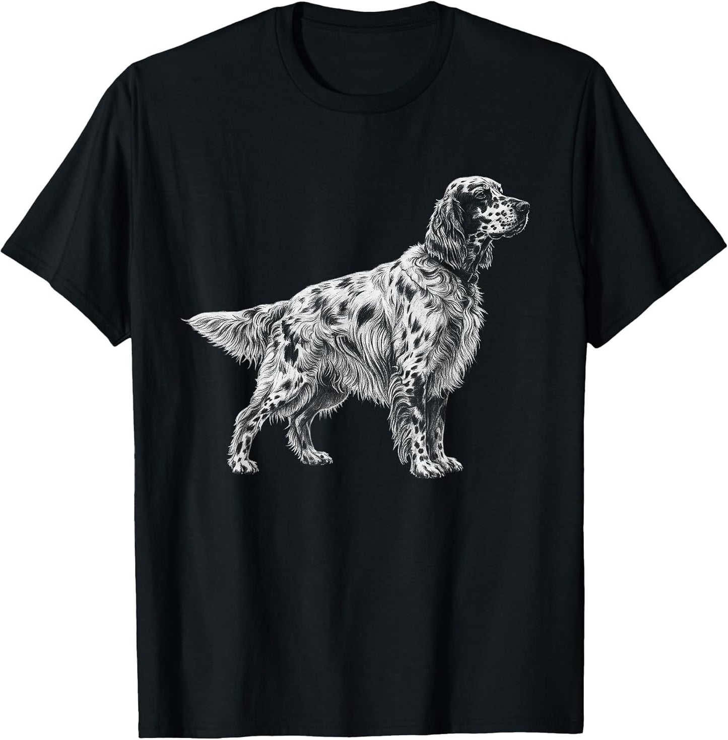 English Setter Dog Sketch Design T-Shirt
