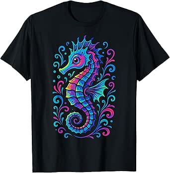 Seahorse Lover Colorful Underwater Seahorse T-Shirt