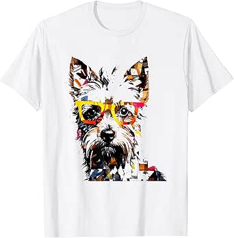 Yorkshire Terrier Glasses Pop Art T-Shirt
