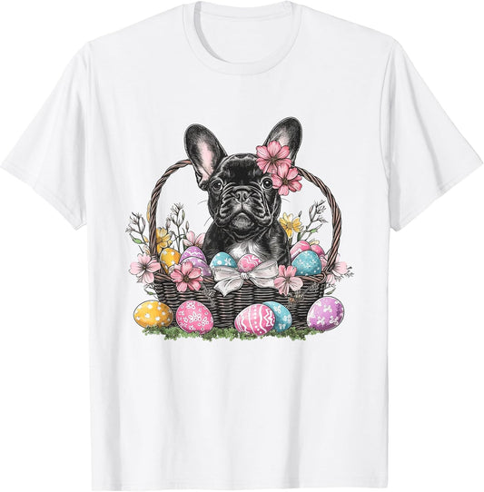 Frenchie Dog Easter Frenchie Dog Eggs Artwork T-Shirt