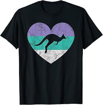 Kangaroo Gift Shirt For Women & Girls Retro Cute