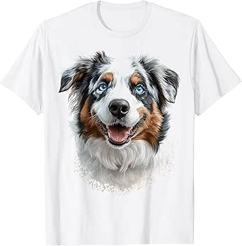 Australian Shepherd Dog Motif Pet Art Australian Shepherd T-Shirt for Men Women Kids