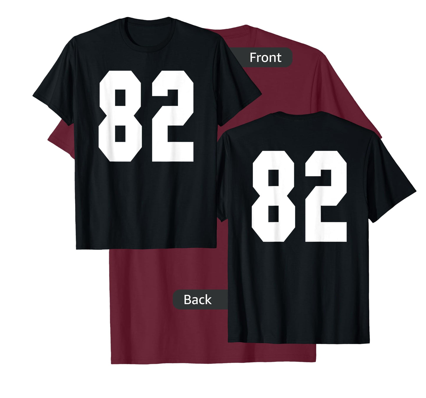 # 82 Team Sports Jersey Front & Back Number Player Fan T-Shirt