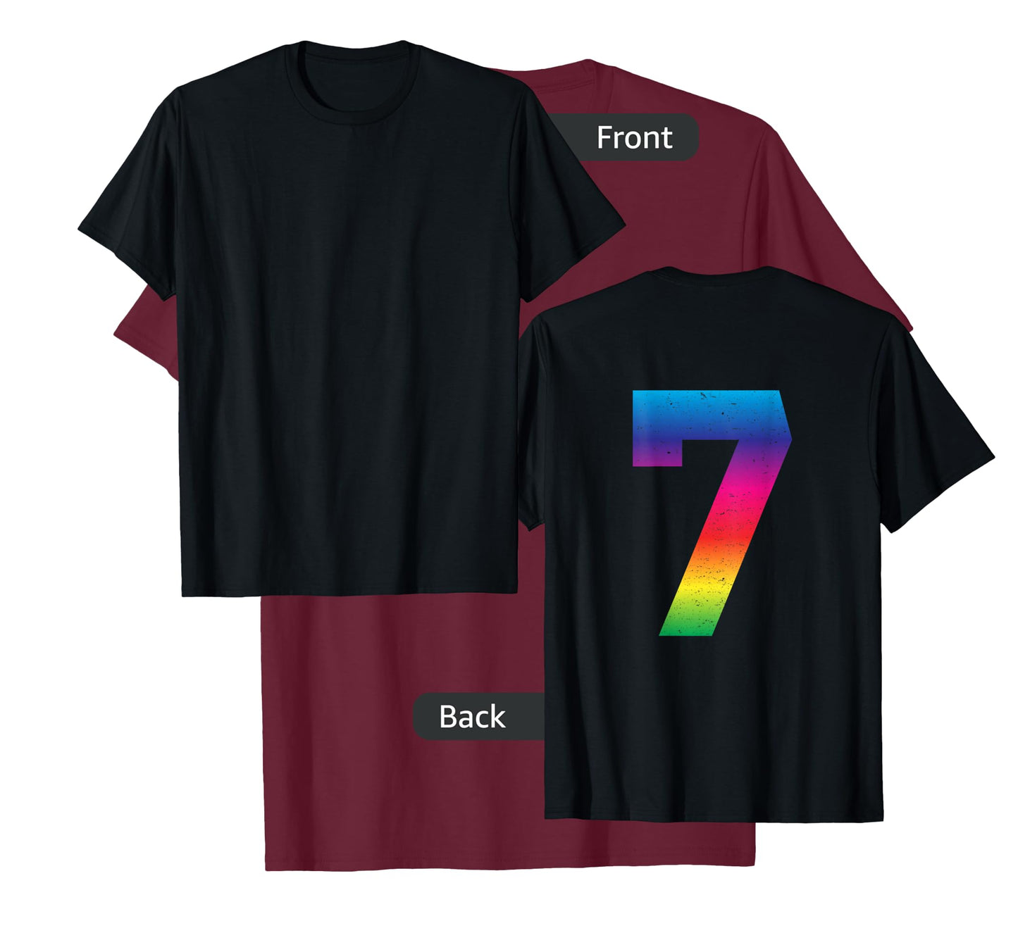 #7 Jersey Uniform Lucky Number Rainbow T-Shirt