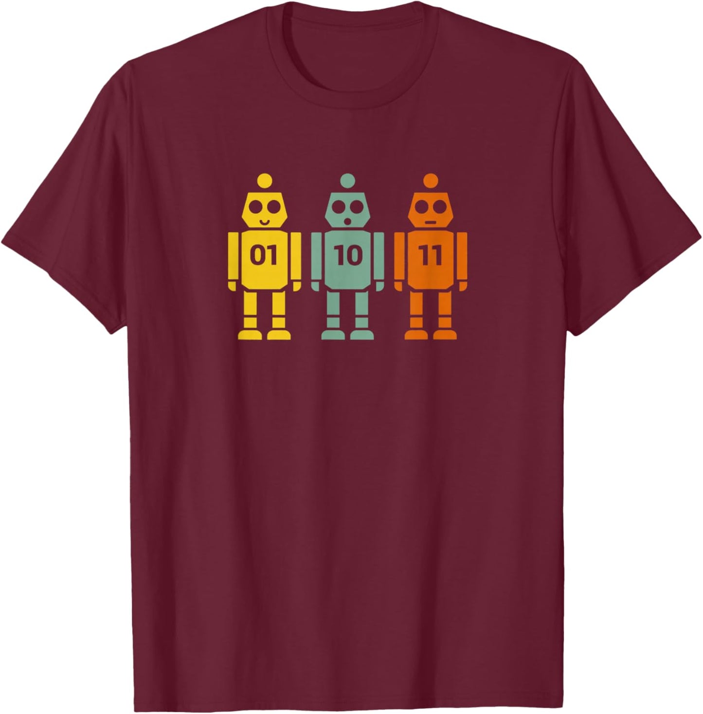 01 10 11 Robot T-Shirt T-Shirt - T-Shirt | Maroon