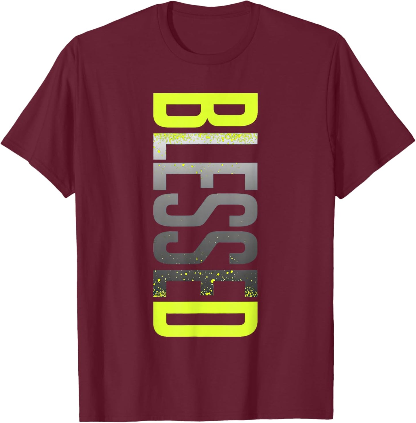 Neon Yellow Black Cool Grey Graphic Match T-Shirt T-Shirt - T-Shirt | Maroon