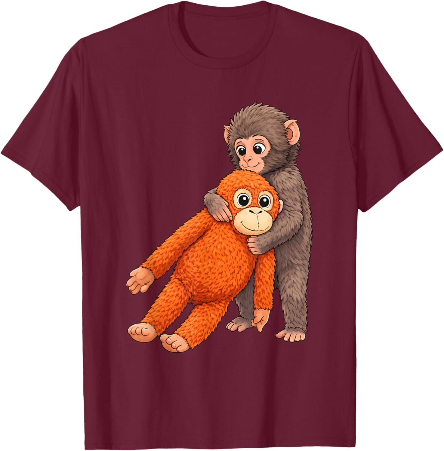 Funny Baby Monkey Punch Cute Animal Men Women Kids T-Shirt - T-Shirt | Maroon