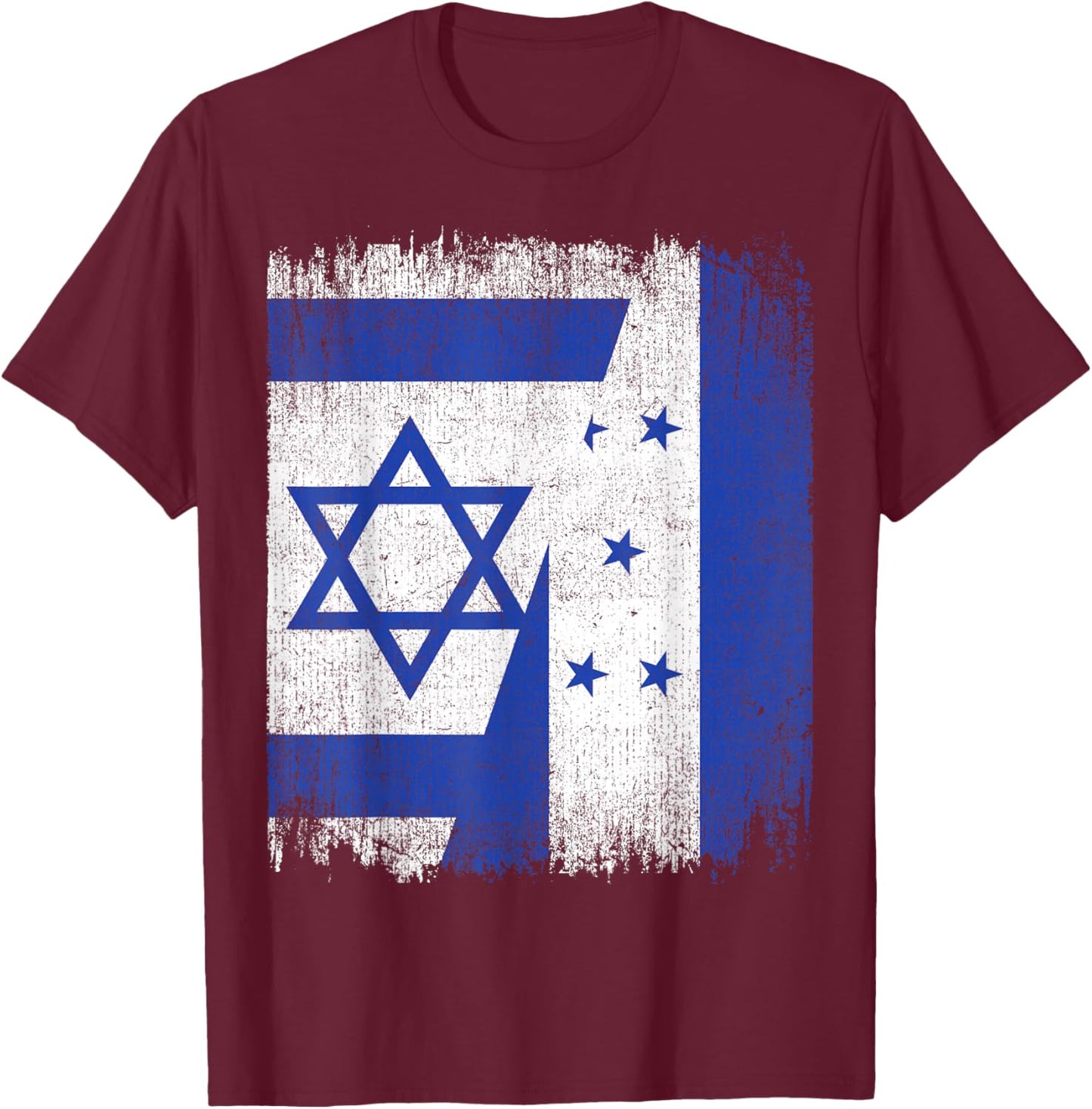 Half Israel Honduras Split Flag Israelis Pride Roots T-Shirt - T-Shirt | Maroon