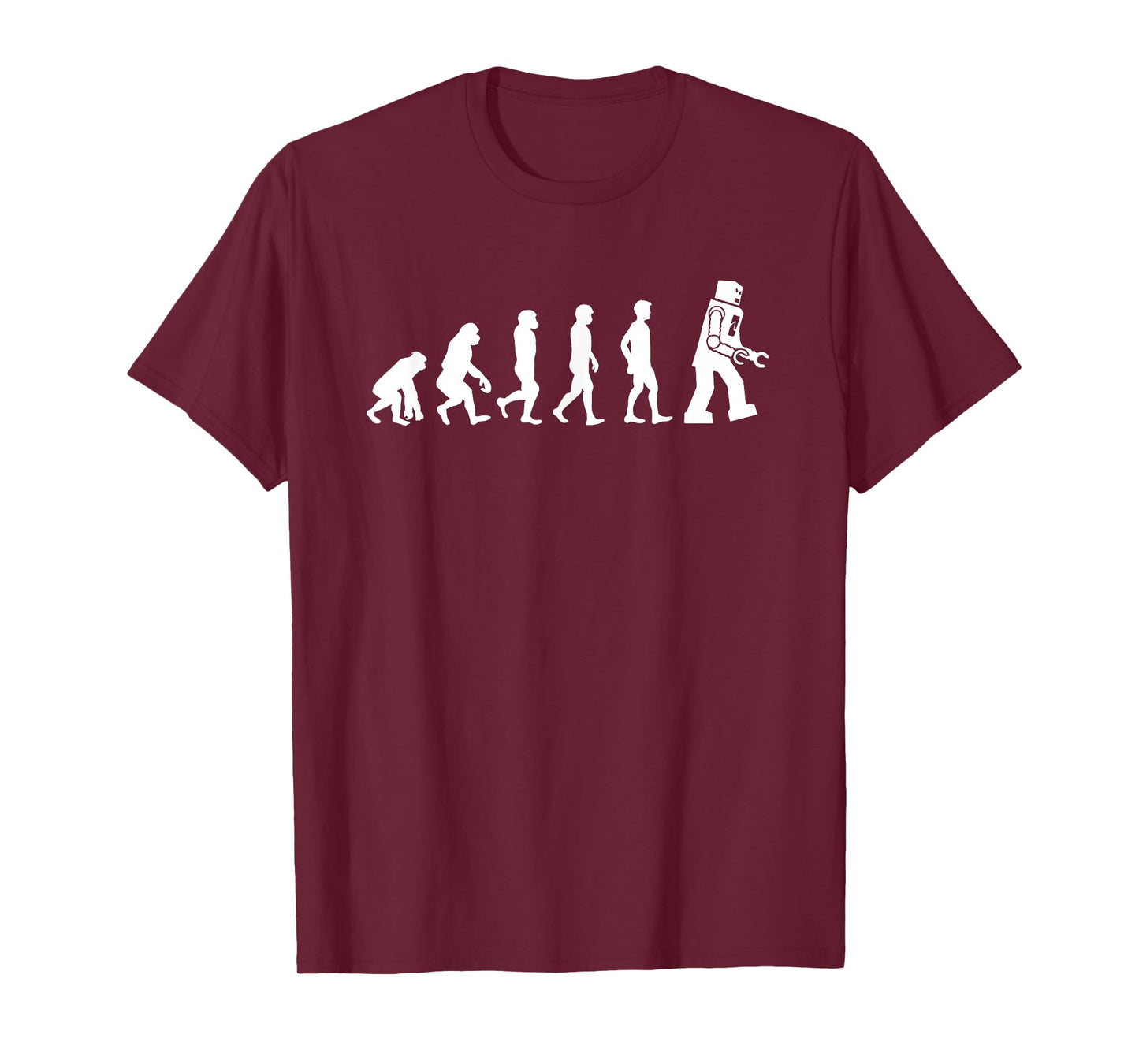 Funny Tees - Ape, Monkey, Man to Robot Evolution T-Shirt T-Shirt