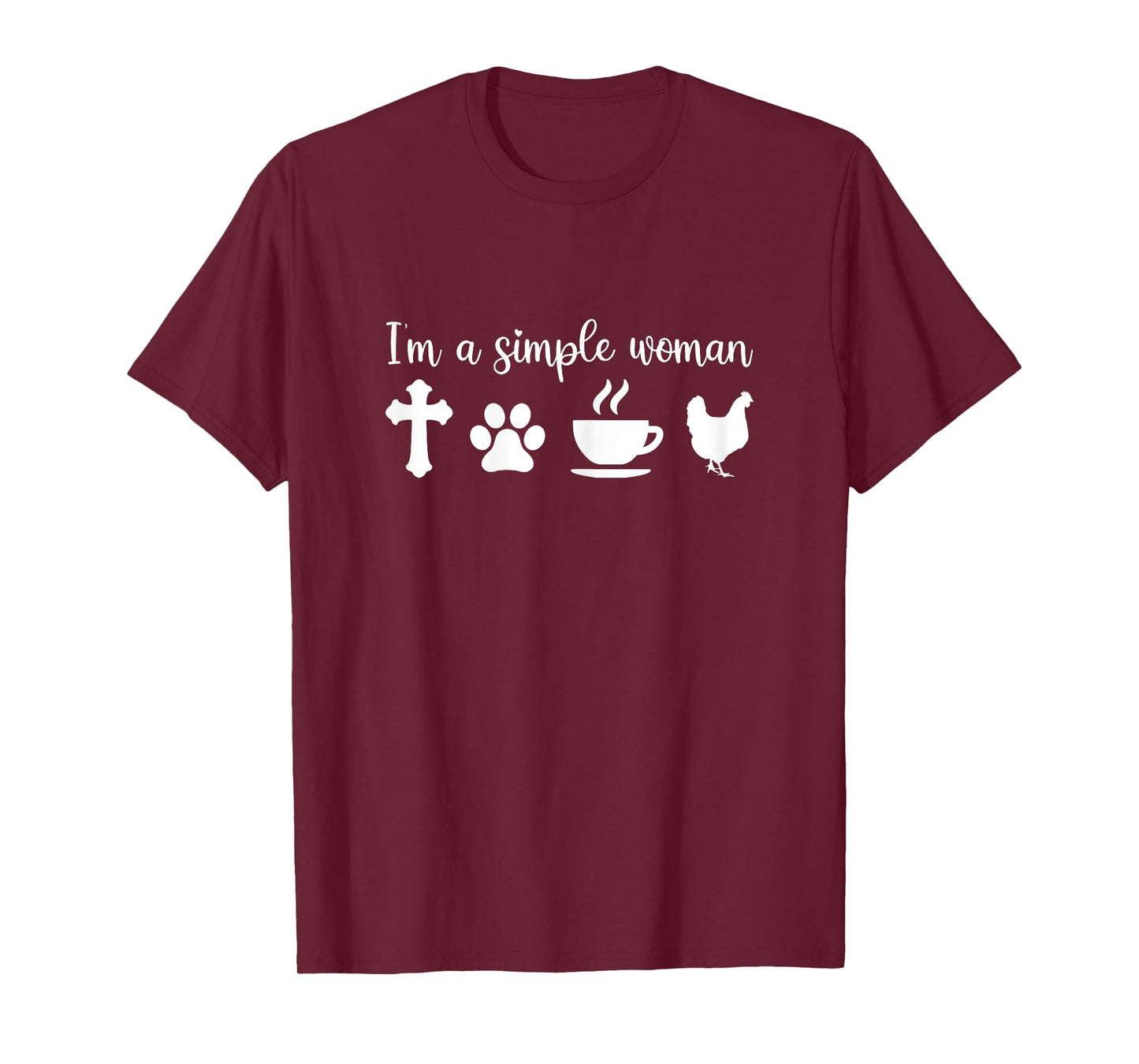 I'm a Simple Woman Jesus Dog Coffee Chicken Mothers Day T-Shirt