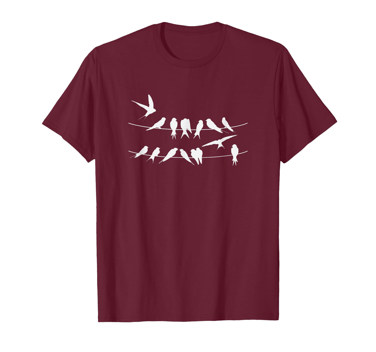 !RALUPOP BIRDS ON A WIRE T-Shirt - Black - Men's Small - Short Sleeve - Crew Neck - Classic Fit - Cotton 100% - Bird Pattern - Modern - Casual - Exercise and Fitness - All Seasons