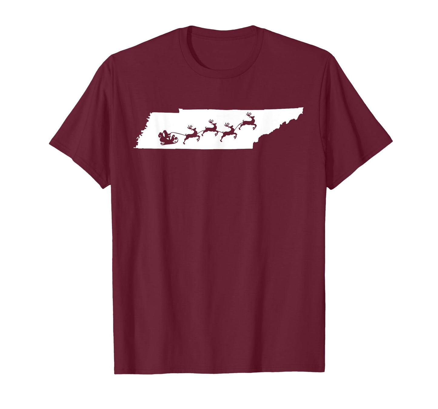 Tennessee Map Santa Tee Christmas Reindeer XMas T-Shirt