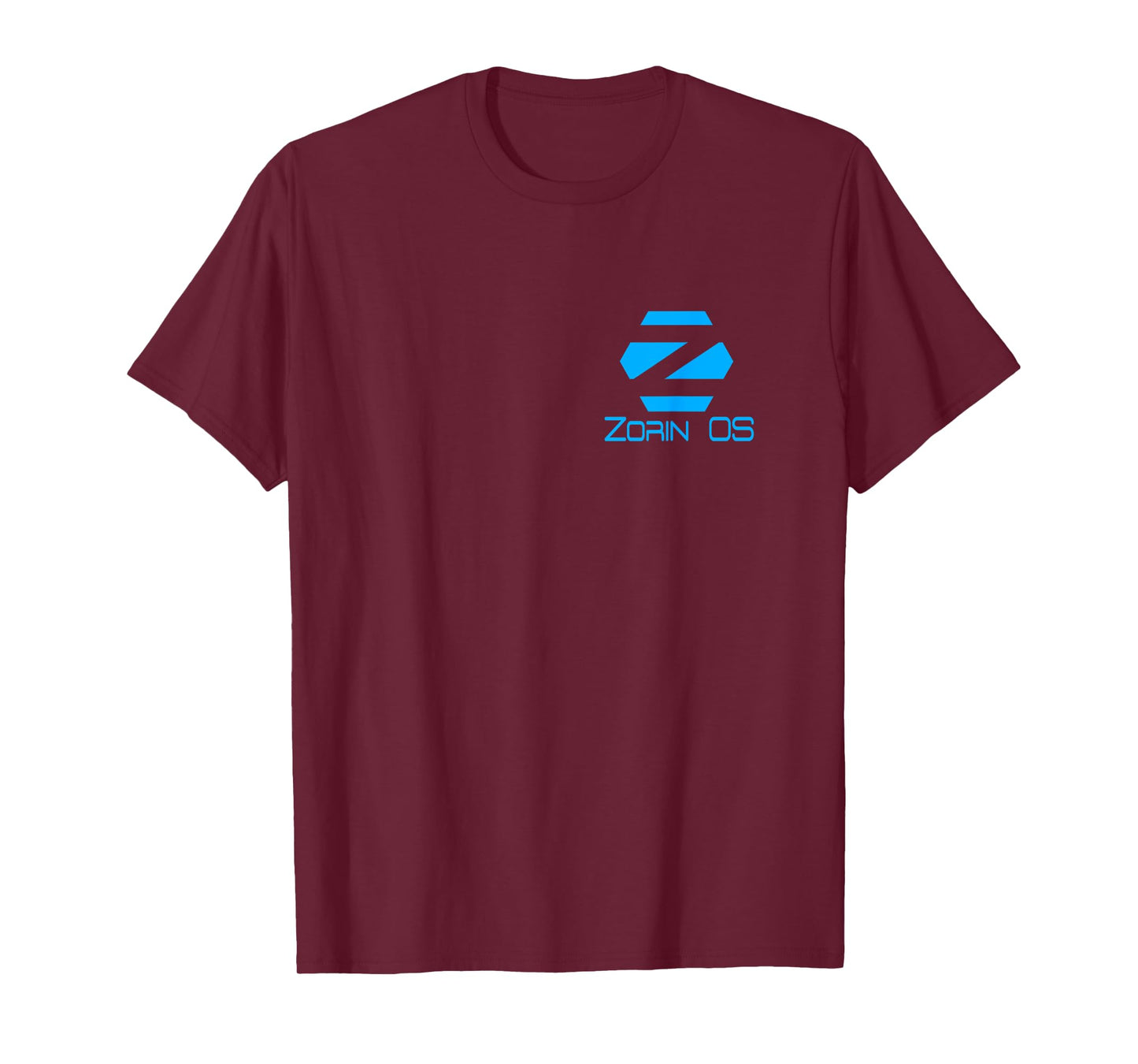 Linux Zorin OS tee with Blue Tagline and Logo Open Source Os T-Shirt