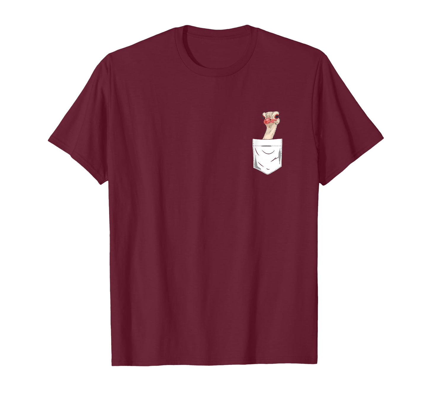 Ostrich Bird in the Pocket T-Shirt Funny Ostrich T-Shirt