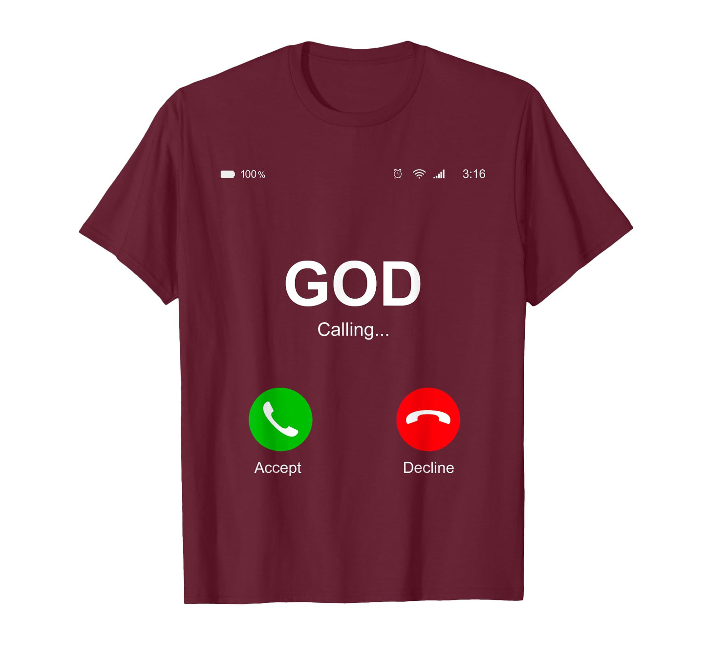 God Calling Funny God Phone Christian Church Mens Women Kids T-Shirt