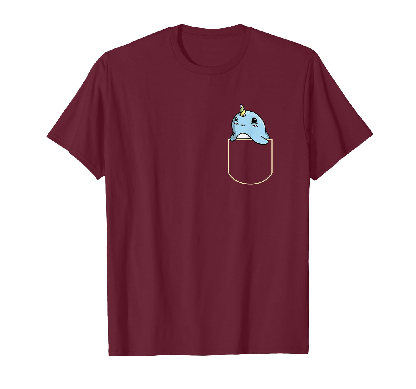 Funny Narwhal Chest Bag Gift Unicorn Whale Pocket T-Shirt