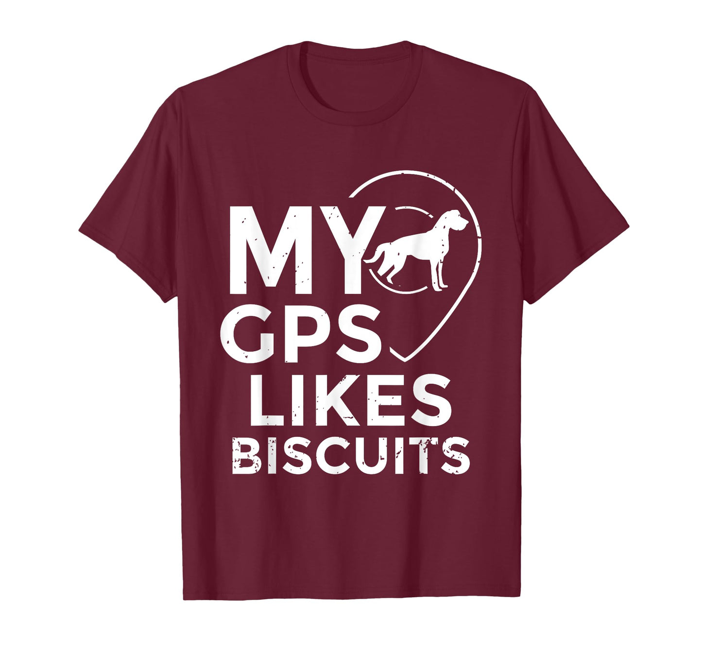 Blind Humor GPS Biscuits Blind Life Guide Dog Training T-Shirt for Men Women Girls Kids