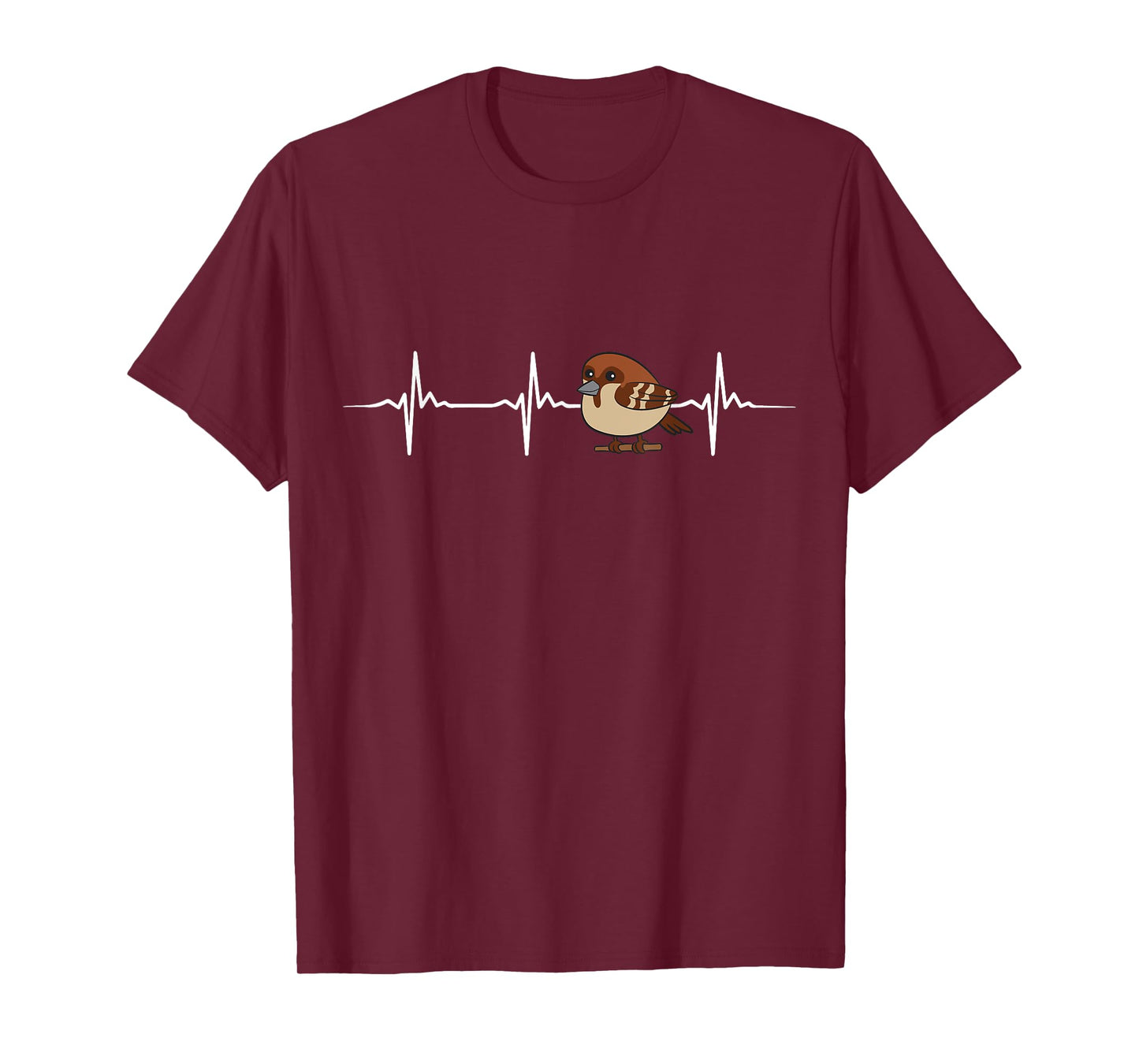 Sparrow Heartbeat Cute House Sparrow Bird T-Shirt