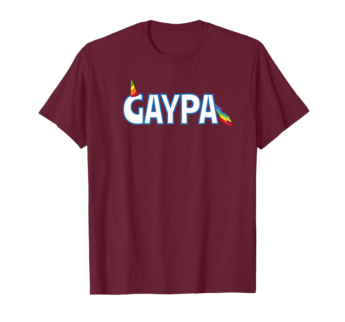 GAYPA Funny LGBTQ Pride Rainbow Unicorn Horn Gay Grandpa T-Shirt
