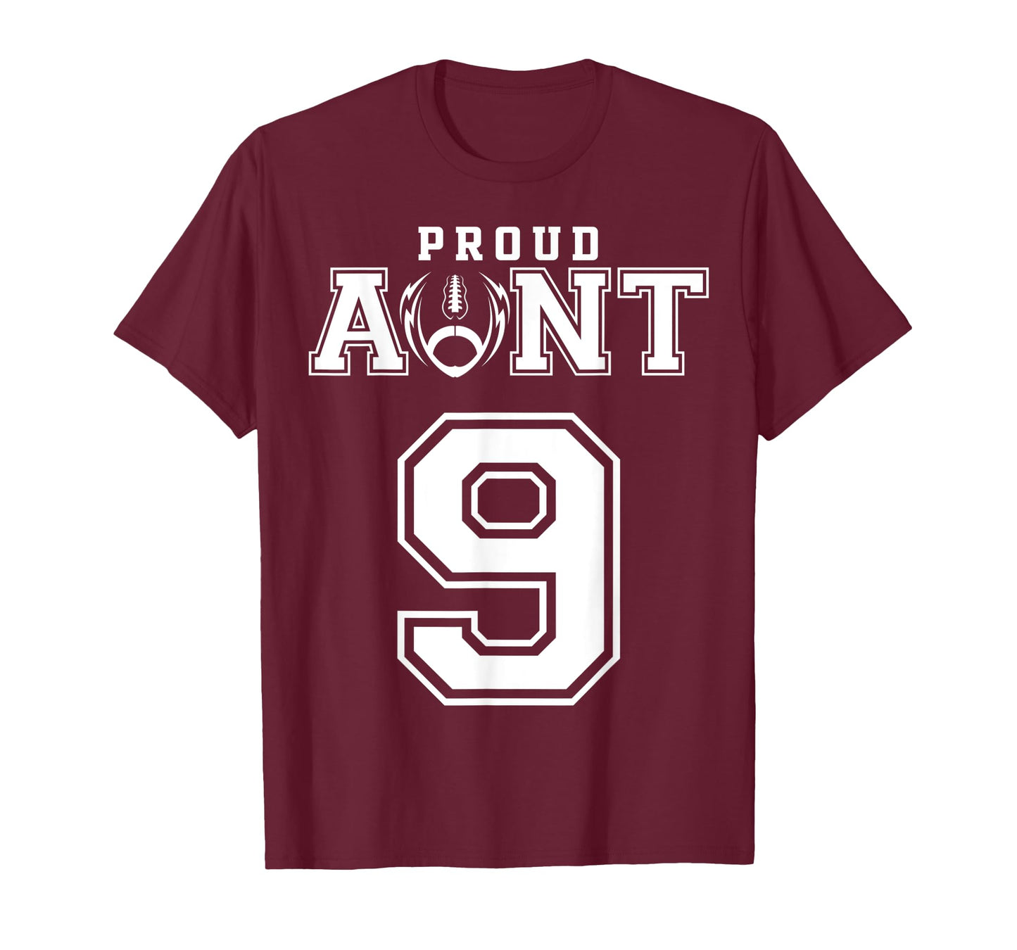 Custom Proud Football Aunt Number 9 Personalized For Women T-Shirt