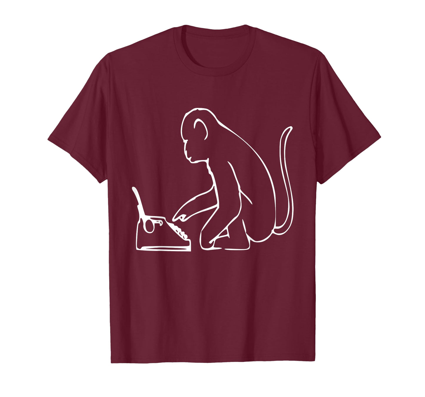 Monkey Typewriter T-Shirt Infinity William Shakespeare Tee T-Shirt