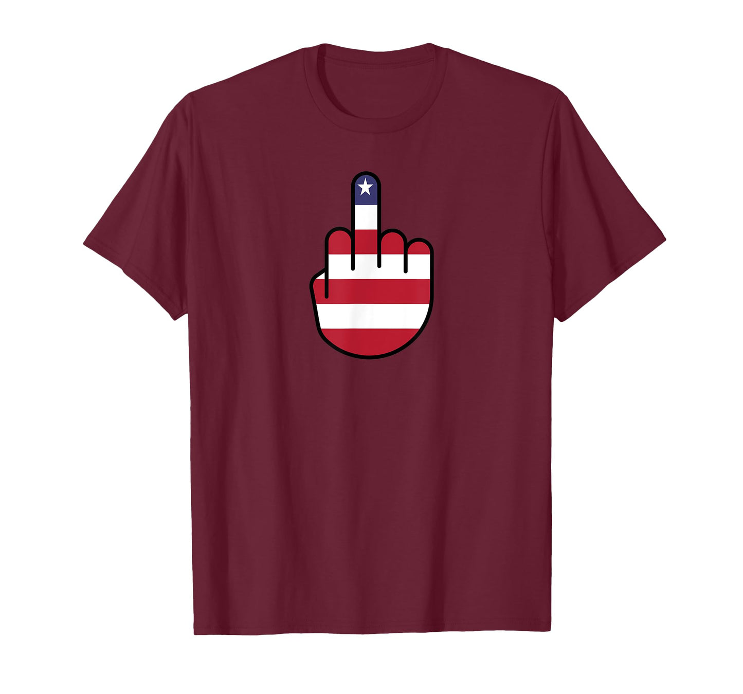 Patriotic US Flag Middle Finger T-Shirt