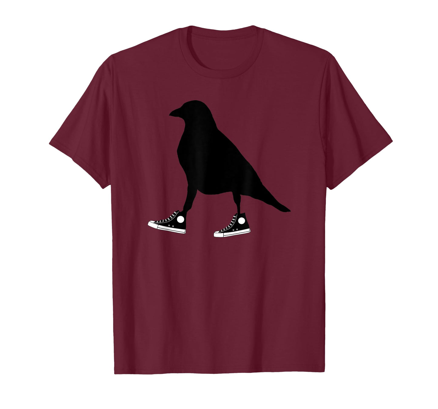 Funny Crow In Tennis Shoes Ornithology Novelty Bird Design T-Shirt